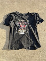 VINTAGE 1970s JACK DANIELS WHISKEY GRAPHIC TEE T-SHIRT PAKISTAN COTTON SMALL