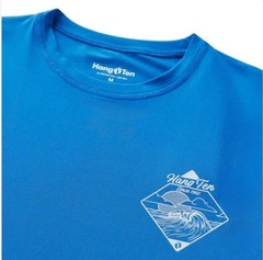 Hang Ten Men’s Tidal Long Sleeve Sun Tee UPF 50+ Soft Feel Stretch Blue Size L