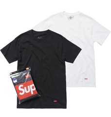New Pack of 2 – Supreme x Hanes Tees T-Shirt Black And White – Large