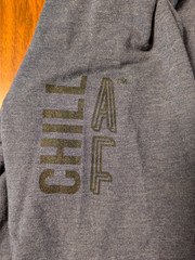MEN’S HOODIE: Chill AF Lightweight Pullover Athletic Blue Cotton Blend LARGE L