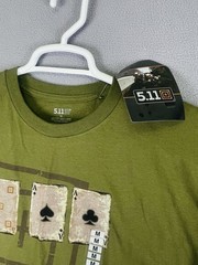 5.11 Tactical Shirt Mens Medium Hunter Green Ace Tee T-Shirt Cards Comfort