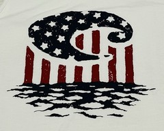 NEW Costa Del Mar Tank Top Men’s Size XL White Red Blue American Flag Logo