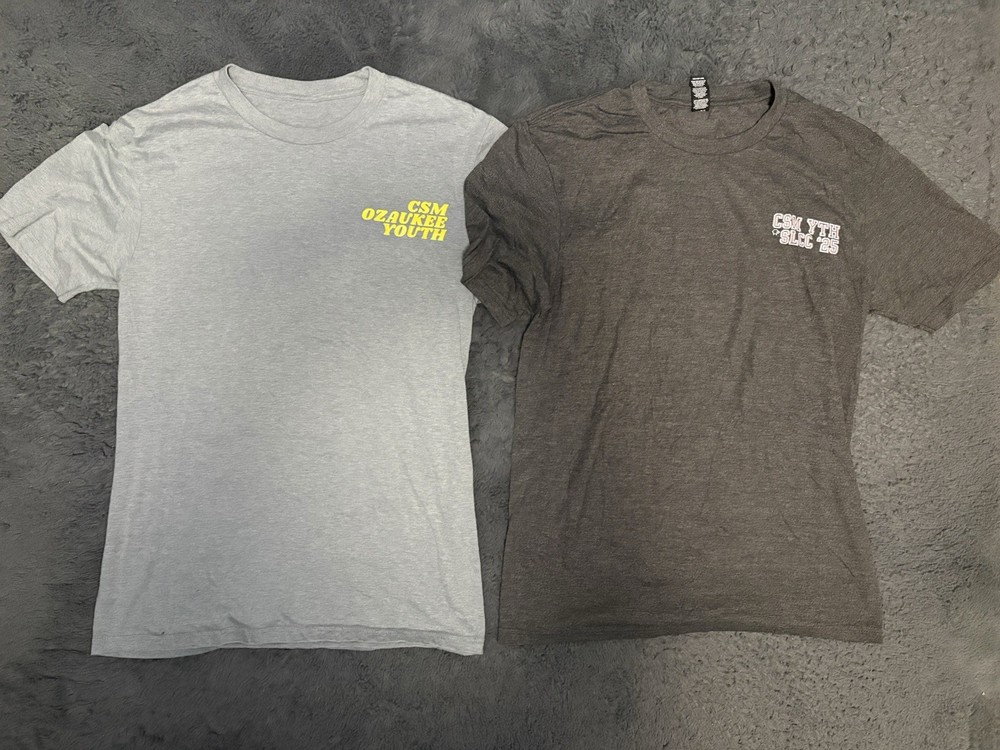 District Perfect Tri Men’s Size S Gray Charcoal Religious T-Shirts Lot