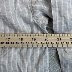 Uniqlo Linen T-Shirt Women XXS Linen Skipper Collar 3/4 Sleeve Shirt Striped