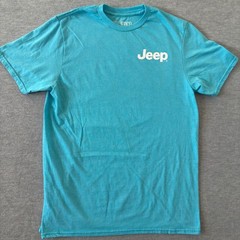 Jeep On The Sunny Side Graphic T-Shirt Mens Medium Turquoise Blue Jedco Beach