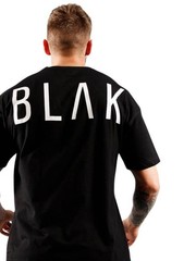 BLAK Cotton T-Shirt: Large Logo, Trendy Oversized Fit, Black
