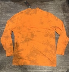 Levi’s Men’s Oversized Orange Tie Dye Mock Neck Long Sleeve Shirt