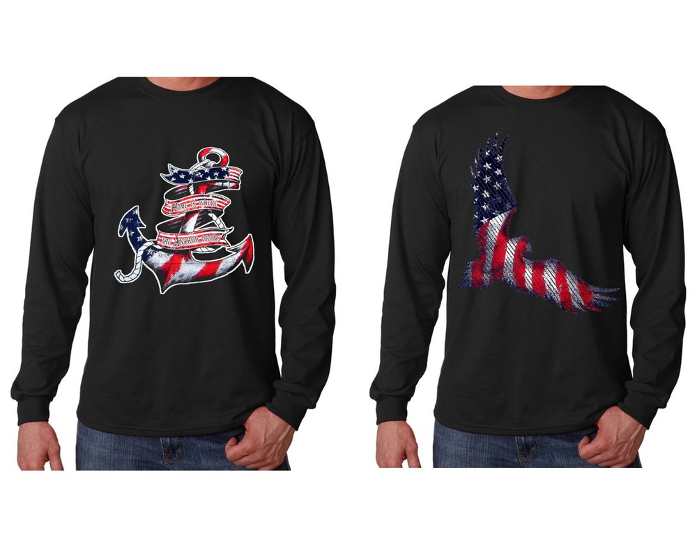 Long Sleeve Shirt American Flag American Eagle / Anchor