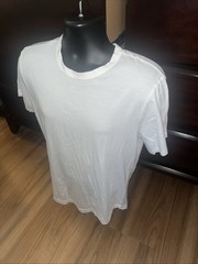 NWT Buck Mason Pima Curved Hem Mens Size Large White Short Sleeve Pima Cotton
