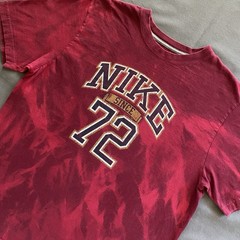 2010s Nike Athletic Department T Shirt Mens XL Red Maroon Bleach Dye ‘72 Classic