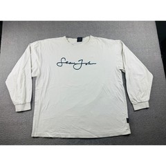Y2K Sean John Long Sleeve T-Shirt Men XL White Signature Script Relaxed Urban