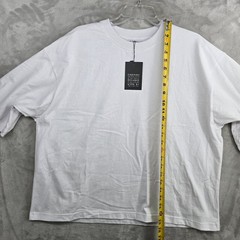 LINW LOST in NOWHERE Mens White Oversized Cropped tee T Shirt XL Handmade
