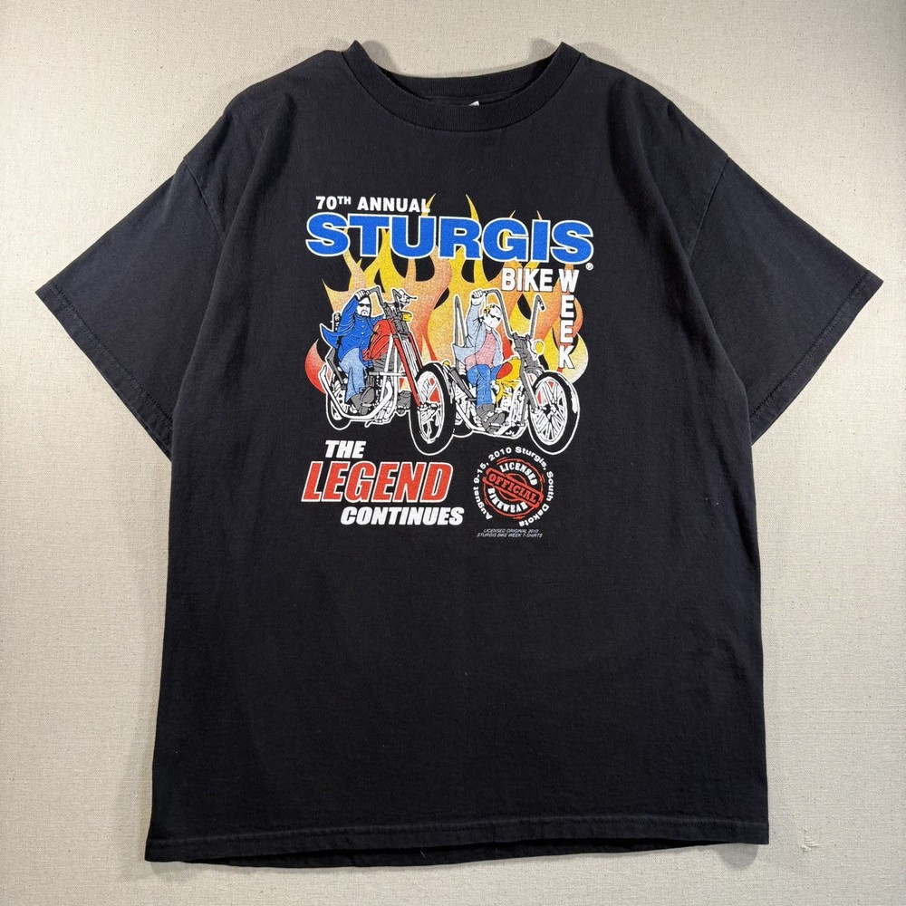 Sturgis “The Legend Lives On” Mens L 2010 70th Annual Vintage Y2K T Shirt