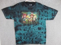 Alice in Wonderland Shirt Mens XL Green Black Tie Dye Big Chris Get Down Art