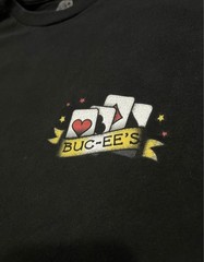 Buc-ee’s Black Long Sleeve Playing Card Graphic Tee King of Hearts Medium. New