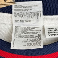 American Apparel Hammer Series Mens M White Ringer T-Shirt Navy Red USA Made