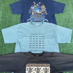 VTG Nature T-Shirt Sweatshirt Men L / XL Black Blue Lot Aztec Dogs Earth 80s 90s