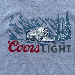 Carhartt Heavyweight Coors Light Pocket T Shirt NWT Grey Blue Red Logo Size XL