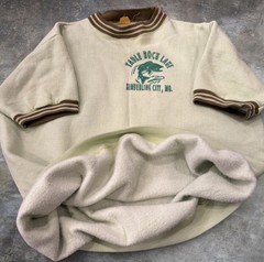 True VTG 70s Table Rock MO Ringer Raglan Sweat Shirt rare Size XL bright green