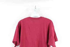 Vintage 90s Streetwear Mens Large Faded Blank Pocket T-Shirt Burgundy Cotton