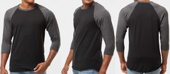 Mens Fine Jersey Soft Blend Heather Baseball Raglan Tee PRESHRUNK T-Shirt XS-3XL