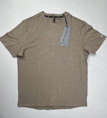 Kenneth Cole Active Tech Crew Neck Short Sleeve T-Shirt UPF 50+ Cocoa Dust Sz L