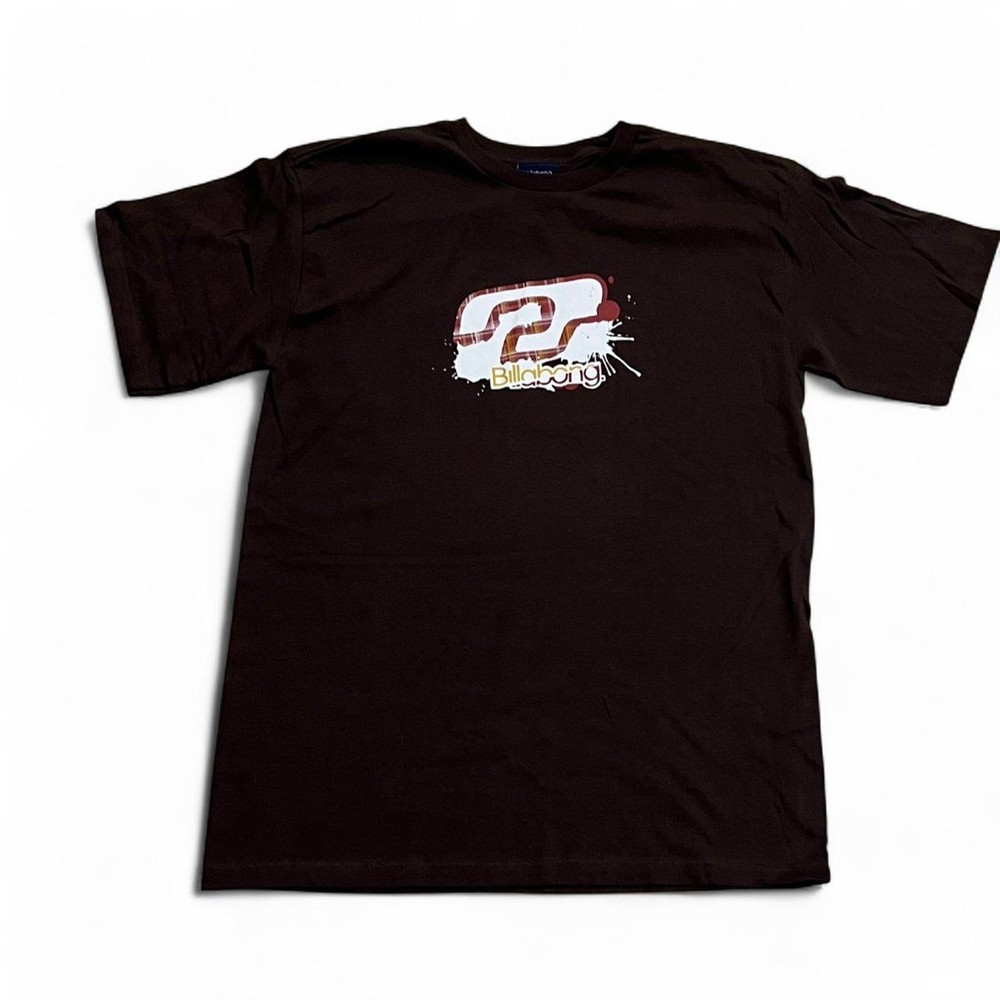 Billabong Brown Vintage Men’s Logo Splash T-shirt, Large