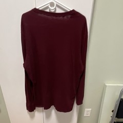American Eagle Men’s Burgundy Graphic Crew Neck Long Sleeve T-Shirt XL