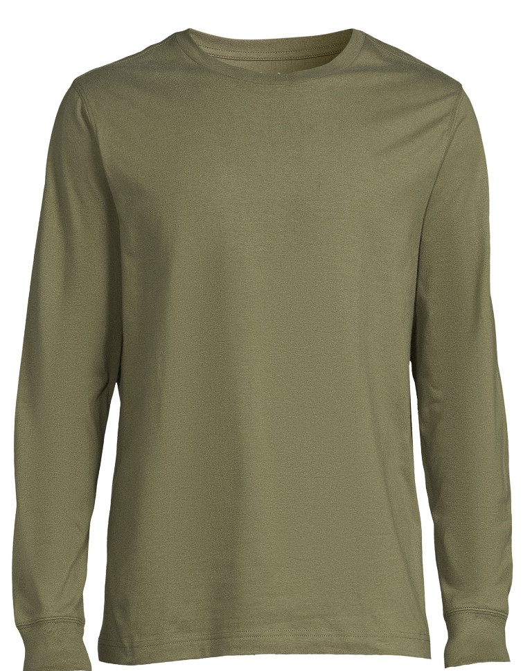 George Men’s Cotton Crewneck Tee with Long Sleeves, Size Small (34-36) NWT