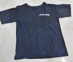 Bora Bora Magic Power Tahiti Shirt Mens Sz 44 Blue SS Hawaiian Graphic All Over