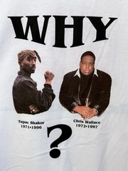 Vintage 1997 Tupac & Biggie Smalls Memorial Bootleg Why? T-Shirt XL Deadstock