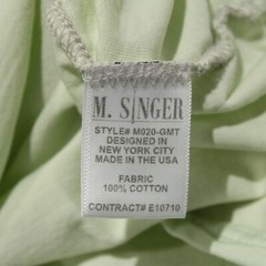 M. Singer NWT Short Sleeve Henley T-Shirt Size Medium in Apple Green 100% Cotton