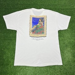 Vintage 90s Hilo Hattie Hawaiian Aloha Hula Girl Beach Guitar Shirt Men’s Large