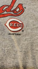 Vintage 2000 Sean Casey Cincinnati Reds Dynasty Button Up Raglan Shirt Mens 2XL