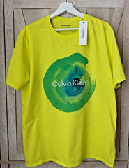 Calvin Klein Mens Lime Green Logo Short Sleeve T-Shirt Size L – BRAND NEW W TAGS