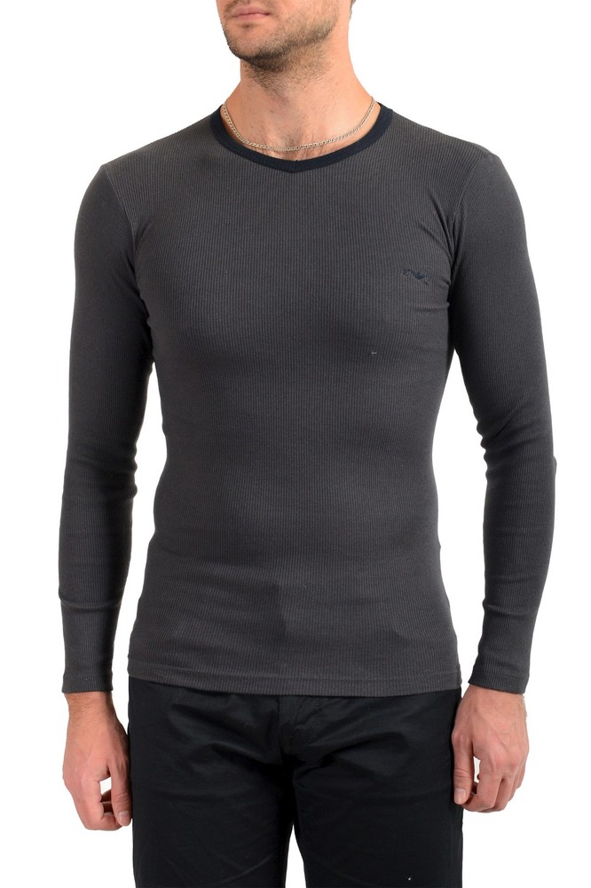 Emporio Armani Underwear Men’s Gray Long Sleeve Shirt US S/M IT 48