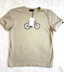 Recolution Bay Bike T Shirt Beige Bicycle Sustainable Organic 100% Cotton L NWT