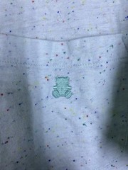 Teddy Fresh Shirt Mens XL Light Blue Spotted Textured Teddy Bear Logo Pocket USA