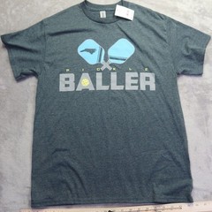 Pickle Baller Poly/Cotton Blend Men’s T-Shirt Dark Heather Grey Crewneck M NWT
