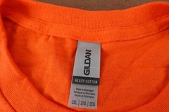 Gildan Heavy Cotton Men’s Size 2XL Bright Orange Short Sleeve Crew Neck T-Shirt