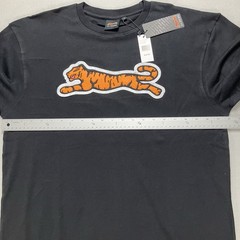 Le TIGRE Mens Flocked Big Tiger Graphic T-Shirt Black 100% Cotton Size Large NWT