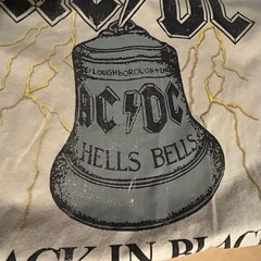 AC/DC Back In Black Hells Bells Shirt Men 3XL Cream Short Sleeve Retro 2024