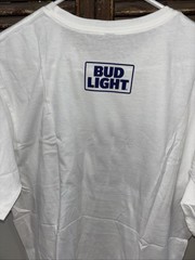DISTRICT MADE WHITE BUD LIGHT TEE SHIRT TOP MENS SIZE L