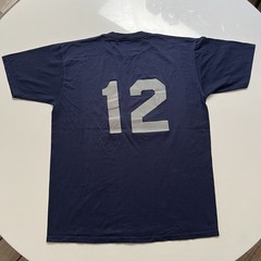 Vintage Bandit Baseball Jersey Navy Blue Mens size Large Jerzees #12