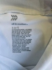 All in Motion Mens T-Shirt Fitted Long Sleeve White Mixed W/ Light Gray Tones S