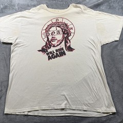 Vintage Bay Island Sportswear T-Shirt Mens 2X Cream D.O.A. Jesus Will Rise Again