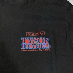 Vintage 1993 Mike Tyson Vs Holyfield Promo Tee MGM Tag Large Made In USA