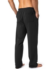 Mens Yoga Sweatpants Cotton Athletic Lounge Open Bottom Casual Jersey Pocket