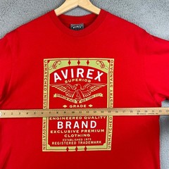Avirex Mens Superior Grade Authentic Graphic T-Shirt Red Size M Warrior Pack NYC
