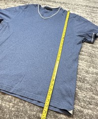 Raffi Shirt Mens 2XL Blue Trim V Neck Tee 100% Cotton Soft Lightweight